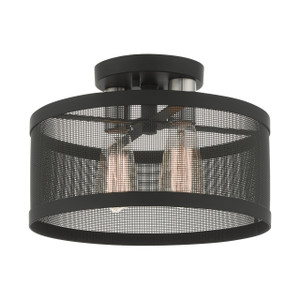 Industro 2 Light Black With Brushed Nickel Accents Semi Flush (46217-04)
