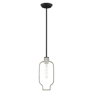 Meadowbrook 1 Light Black With Brushed Nickel Accents Pendant (45512-04) Meadowbrook 1 Light Black With Brushed Nickel Accents Pendant (45512-04)