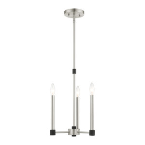 Karlstad 3 Light Brushed Nickel With Satin Brass Accents Chandelier (46883-91) Karlstad 3 Light Brushed Nickel With Satin Brass Accents Chandelier (46883-91)