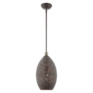 Charlton 1 Light Bronze With Antique Brass Accents Pendant (49182-07) Charlton 1 Light Bronze With Antique Brass Accents Pendant (49182-07)
