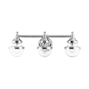 Oldwick 3 Light Polished Chrome Vanity Sconce (17413-05)