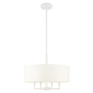 Meridian 4 Light White Pendant Chandelier (49374-03)