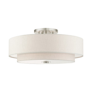 Meridian 6 Light Brushed Nickel Semi Flush (45849-91)