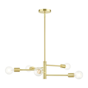 Bannister 5 Light Satin Brass Chandelier (45865-12)