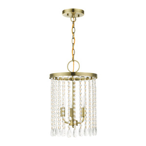 Elizabeth 3 Light Antique Brass Pendant Chandelier (51060-01) Elizabeth 3 Light Antique Brass Pendant Chandelier (51060-01)