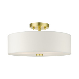 Meridian 3 Light Satin Brass Semi Flush (51054-12) Meridian 3 Light Satin Brass Semi Flush (51054-12)