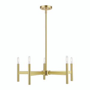 Copenhagen 5 Light Chandelier In Satin Brass (51175-12) Copenhagen 5 Light Chandelier In Satin Brass (51175-12)