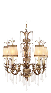La Bella Collection 5 Light Hand Painted Vintage Gold Leaf Chandelier (8805-65)