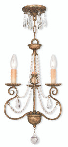 Isabella 3 Light Hand Applied European Bronze Mini Chandelier (51903-36)