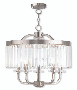 Ashton Collection 5 Light Brushed Nickel Convertible Chandelier/Ceiling Mount (50545-91)