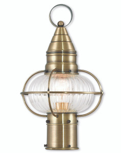 Newburyport Collection 1 Light Antique Brass Outdoor Post Top Lantern (27002-01) Newburyport Collection 1 Light Antique Brass Outdoor Post Top Lantern (27002-01)