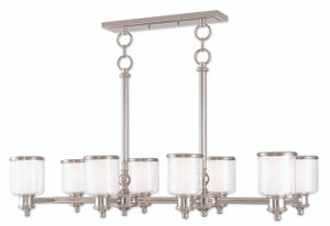 Middlebush Collection 8 Light Polished Nickel Linear Chandelier (40208-35)