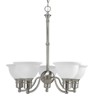 Madison Collection Five-Light Brushed Nickel Etched Glass Traditional Chandelier Light (P4281-09) Madison Collection Five-Light Brushed Nickel Etched Glass Traditional Chandelier Light (P4281-09)