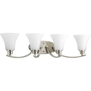 Joy Collection Four-Light Brushed Nickel Etched Glass Traditional Bath Vanity Light (P2003-09) Joy Collection Four-Light Brushed Nickel Etched Glass Traditional Bath Vanity Light (P2003-09)