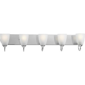 Gather Collection Five-Light Polished Chrome Etched Glass Traditional Bath Vanity Light (P2713-15) Gather Collection Five-Light Polished Chrome Etched Glass Traditional Bath Vanity Light (P2713-15)