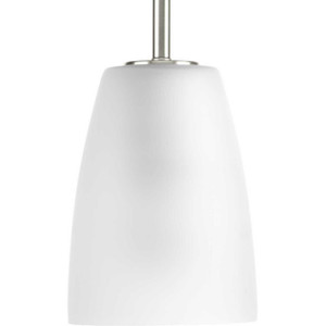 Leap Collection One-Light Brushed Nickel Etched Glass Modern Pendant Light (P500029-009)
