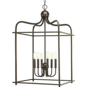 Assembly Hall Collection Six-Light Antique Bronze Coastal Pendant Light (P500037-020) Assembly Hall Collection Six-Light Antique Bronze Coastal Pendant Light (P500037-020)