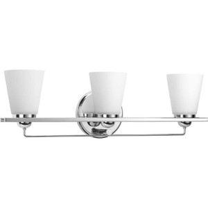 Flight Collection Three-Light Polished Chrome Etched Glass Coastal Bath Vanity Light (P300002-015) Flight Collection Three-Light Polished Chrome Etched Glass Coastal Bath Vanity Light (P300002-015)