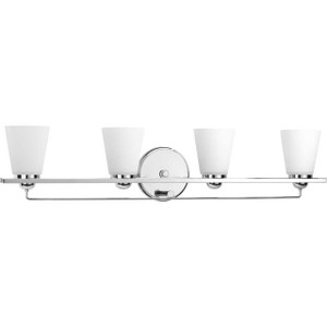 Flight Collection Four-Light Polished Chrome Etched Glass Coastal Bath Vanity Light (P300003-015) Flight Collection Four-Light Polished Chrome Etched Glass Coastal Bath Vanity Light (P300003-015)
