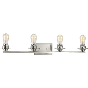 Debut Collection Four-Light Brushed Nickel Farmhouse Bath Vanity Light (P300011-009) Debut Collection Four-Light Brushed Nickel Farmhouse Bath Vanity Light (P300011-009)