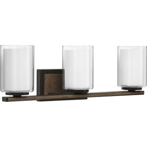 Mast Collection Three-Light Antique Bronze Clear Glass Coastal Bath Vanity Light (P300217-020) Mast Collection Three-Light Antique Bronze Clear Glass Coastal Bath Vanity Light (P300217-020)