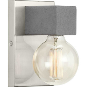 Mill Beam Collection One-Light Brushed Nickel/Faux Concrete Industrial Style Wall Light (P710099-009) Mill Beam Collection One-Light Brushed Nickel/Faux Concrete Industrial Style Wall Light (P710099-009)