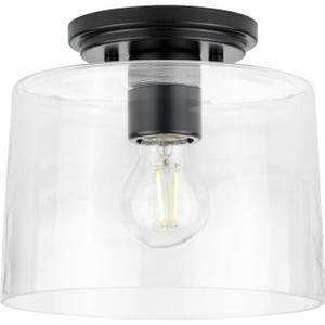 Adley Collection One-Light Matte Black Clear Glass New Traditional Flush Mount Light (P350213-31M) Adley Collection One-Light Matte Black Clear Glass New Traditional Flush Mount Light (P350213-31M)