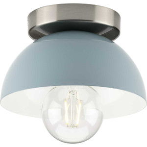 Eva Collection One-Light Coastal Blue Mid-Century Modern Flush Mount Light (P350217-164) Eva Collection One-Light Coastal Blue Mid-Century Modern Flush Mount Light (P350217-164)