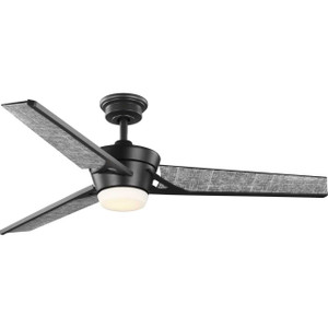 Kasota Collection 56" Three-Blade Charcoal Linen/Graphite Indoor/Outdoor LED DC Motor Modern Ceiling Fan (P250072-143-30)