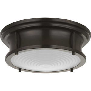Fresnel Lens 12-3/4" 1 Light LED Flush Mount in Oil Rubbed Bronze (P350113-108-30)