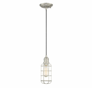 Vintage 1-Light Mini-Pendant in Satin Nickel (7-4133-1-SN) Vintage 1-Light Mini-Pendant in Satin Nickel (7-4133-1-SN)