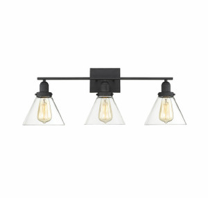 Drake 3-Light Bathroom Vanity Light in Black (8-9130-3-BK) Drake 3-Light Bathroom Vanity Light in Black (8-9130-3-BK)