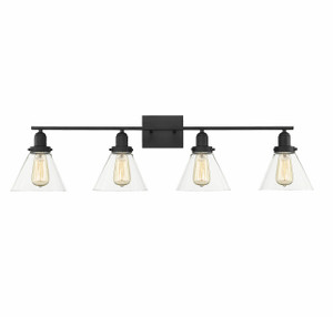 Drake 4-Light Bathroom Vanity Light in Black (8-9130-4-BK)