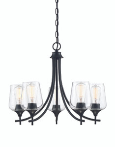 Octave 5-Light Chandelier in Black (1-4032-5-BK) Octave 5-Light Chandelier in Black (1-4032-5-BK)