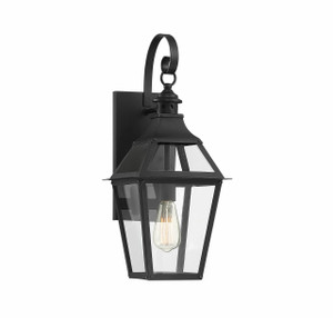 Jackson 1-Light Outdoor Wall Lantern in Matte Black with Gold Highlights (5-721-153) Jackson 1-Light Outdoor Wall Lantern in Matte Black with Gold Highlights (5-721-153)