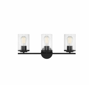 Marshall 3-Light Bathroom Vanity Light in 
Matte Black (8-8020-3-BK)