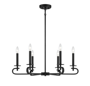 Torino 6-Light Chandelier in
Matte Black (1-2450-6-89) Torino 6-Light Chandelier in
Matte Black (1-2450-6-89)