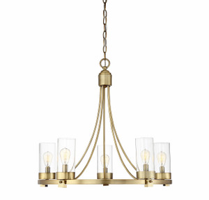 5-Light Chandelier in Natural Brass (M10018NB) 5-Light Chandelier in Natural Brass (M10018NB)
