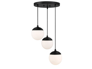 3-Light Chandelier in Matte Black (M10055MBK) 3-Light Chandelier in Matte Black (M10055MBK)