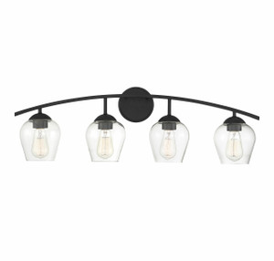 4-Light Bathroom Vanity Light in Matte Black (M80033MBK)