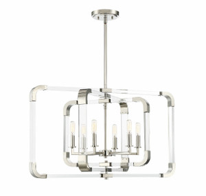 Rotterdam 6-Light Pendant in Polished Nickel (7-1660-6-109) Rotterdam 6-Light Pendant in Polished Nickel (7-1660-6-109)