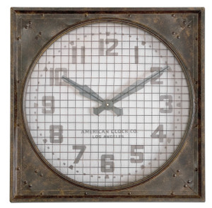 Warehouse Wall Clock W/ Grill (06083)