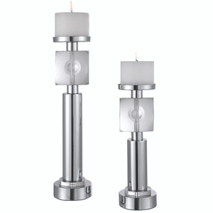 Kyrie Nickel Candleholders, Set/2 (17560)