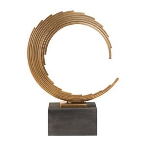Saanvi Curved Gold Rods Sculpture (18576)