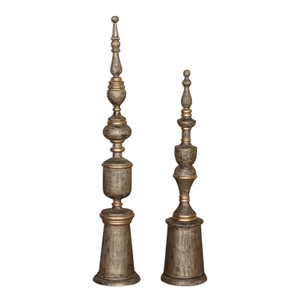 Nalini Antique Gold Finials S/2 (18847)