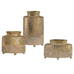 Kallie Metallic Golden Vessels S/3 (18924) Kallie Metallic Golden Vessels S/3 (18924)