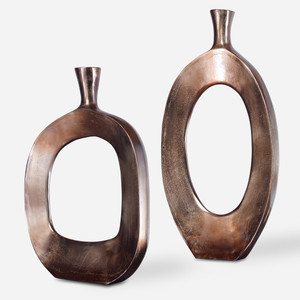 Kyler Textured Bronze Vases Set/2 (18965)