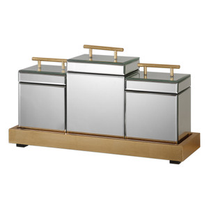 Faustina Mirrored Boxes And Tray S/4 (20131)