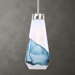 Windswept Blue & White 1 Light Mini Pendant (22197)