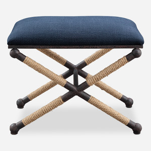 Firth Small Navy Fabric Bench (23598) Firth Small Navy Fabric Bench (23598)